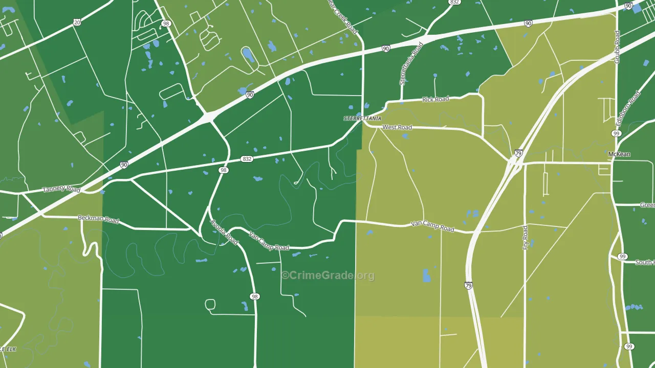 Sterrettania, PA Map of Theft Rates
