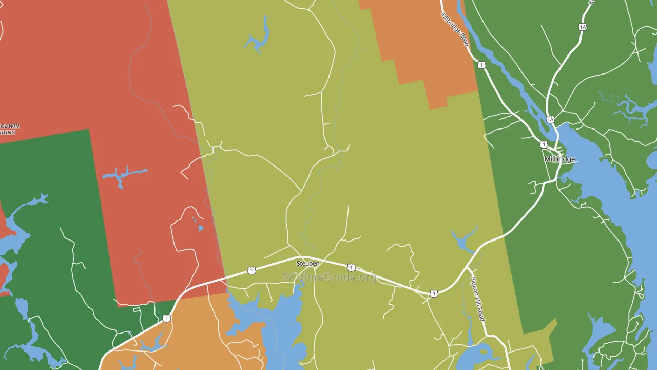 Steuben, ME Map of Theft Rates
