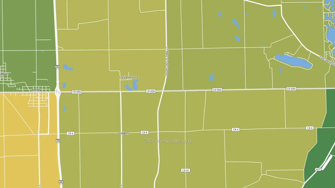 Steubenville, IN Map of Theft Rates