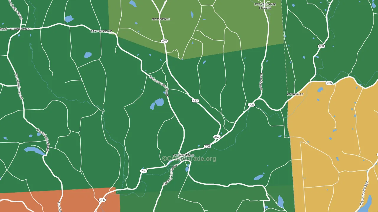 Stevensville, PA Map of Theft Rates