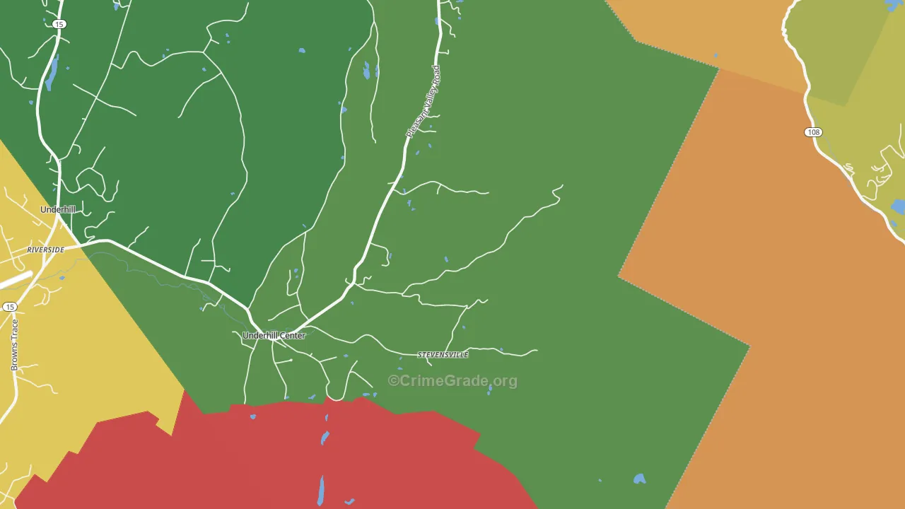 Stevensville, VT Map of Theft Rates