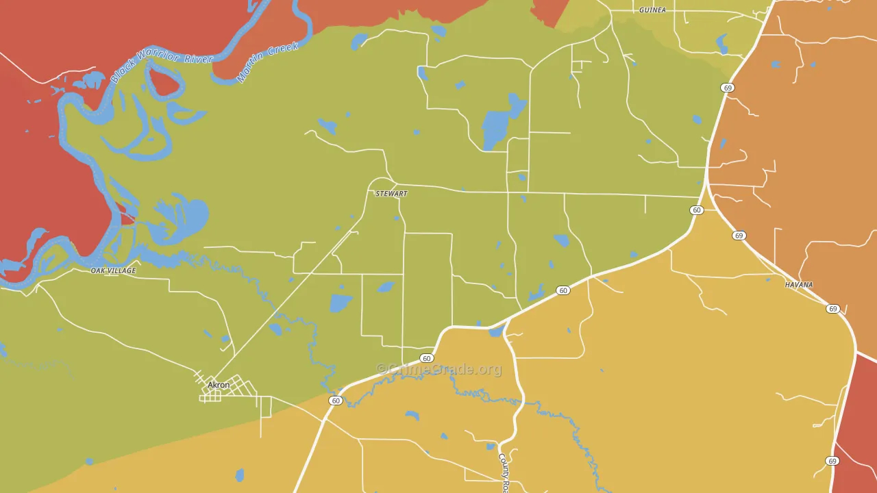 Stewart, AL Map of Theft Rates