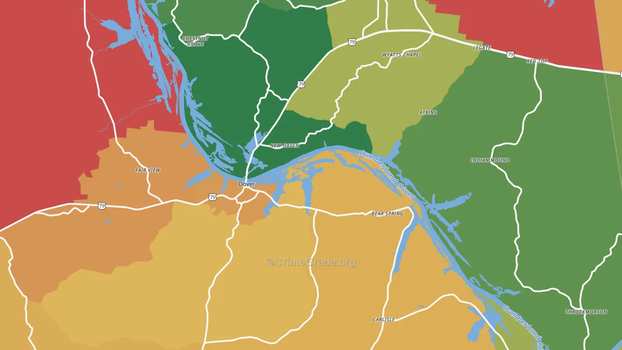 Stewart County, TN Map of Theft Rates