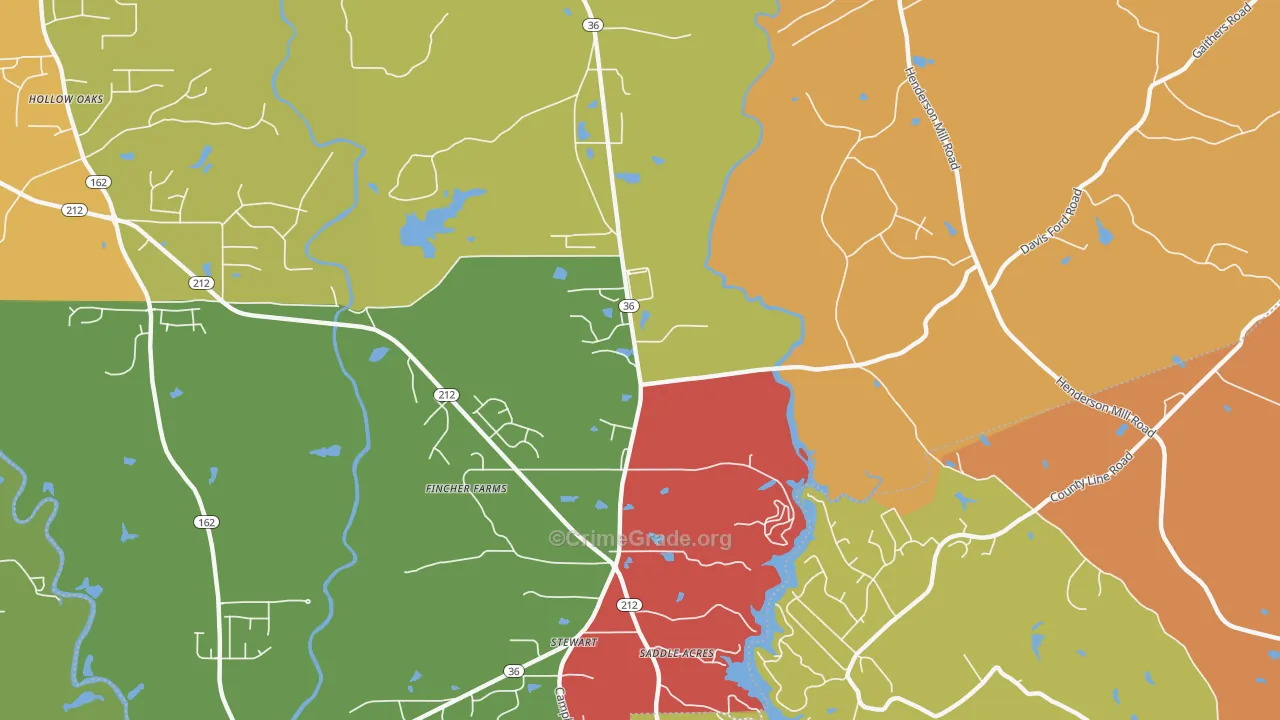 Stewart, GA Map of Theft Rates
