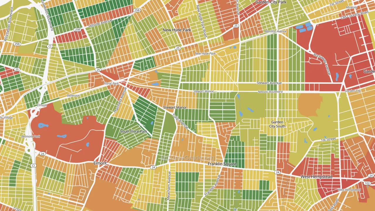 Stewart Manor, NY Map of Theft Rates