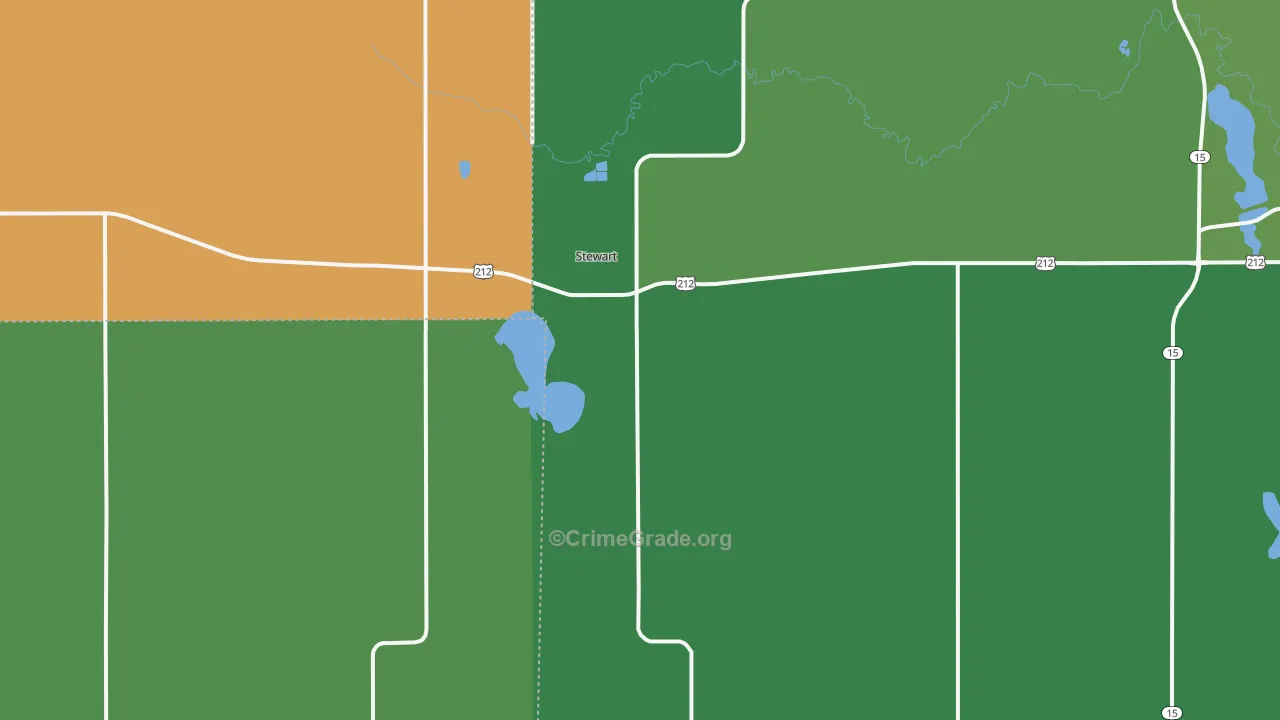 Stewart, MN Map of Theft Rates
