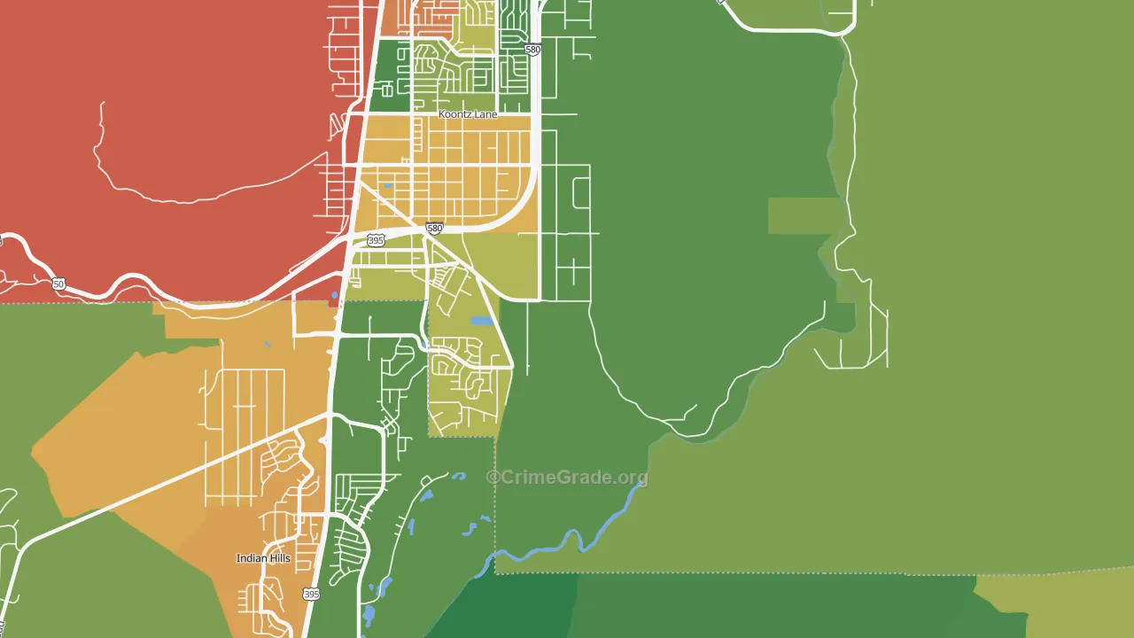 Stewart, NV Map of Theft Rates