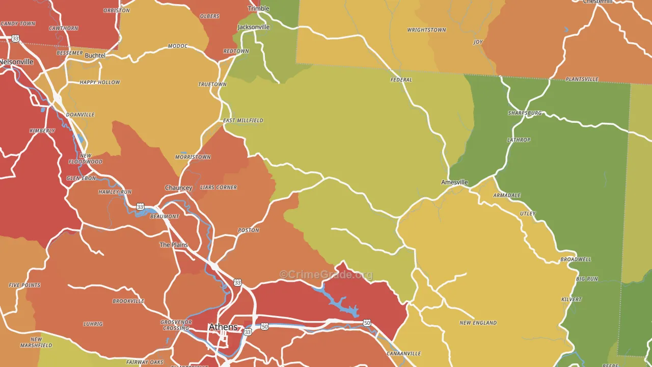 Stewart, OH Map of Theft Rates