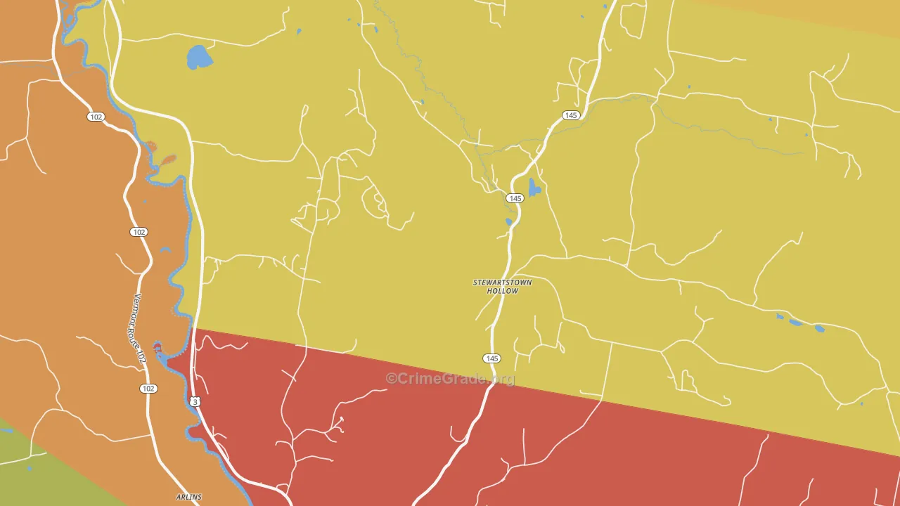 Stewartstown Hollow, NH Map of Theft Rates