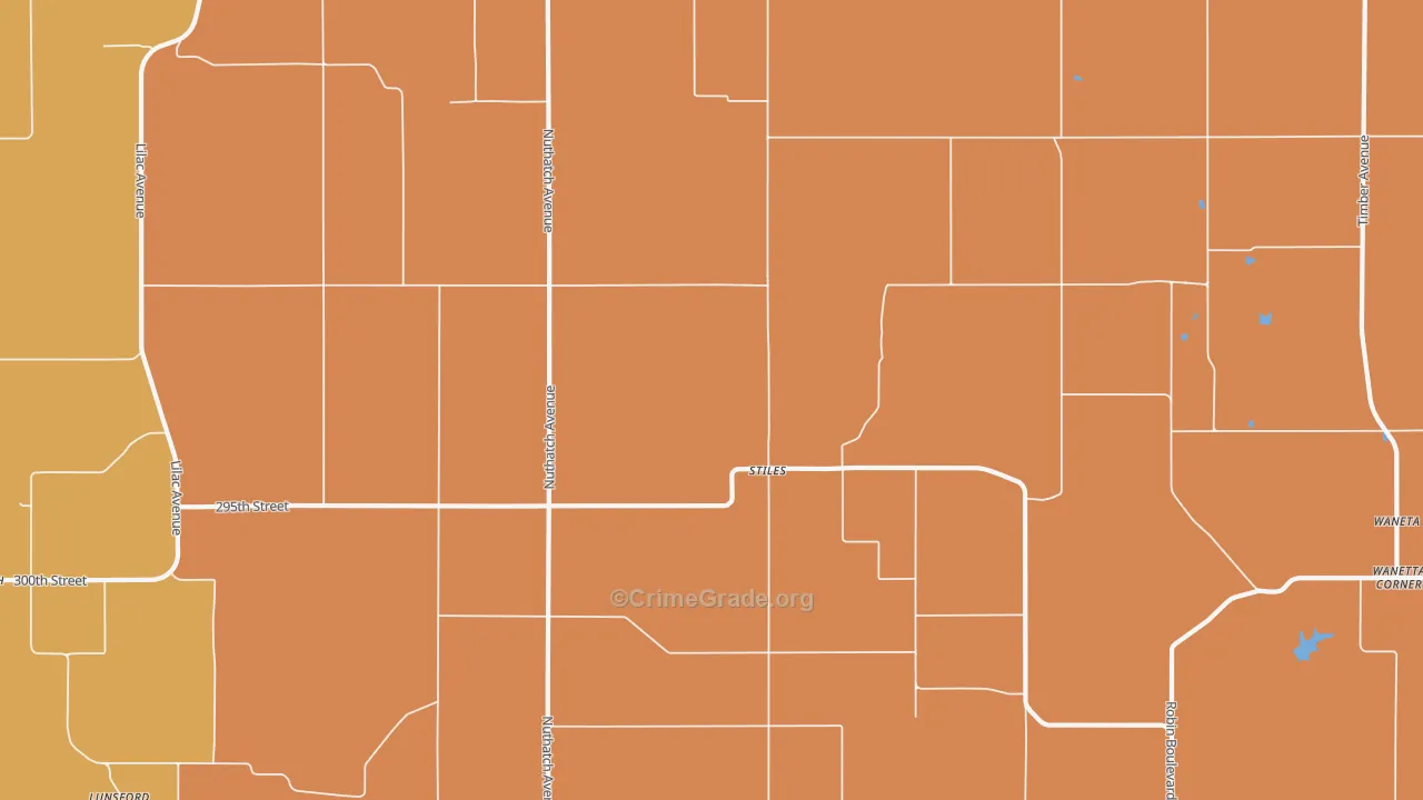 Stiles, IA Map of Theft Rates