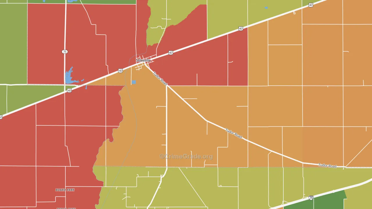 Stilesville, IN Map of Theft Rates