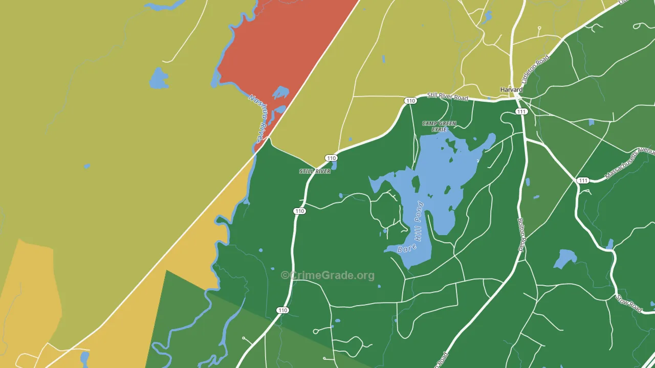 Still River, MA Map of Theft Rates