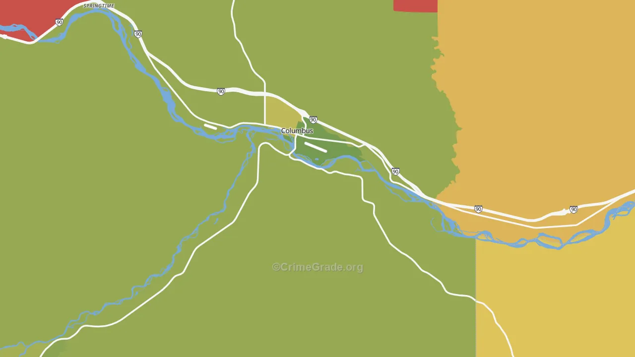 Stillwater County, MT Map of Theft Rates