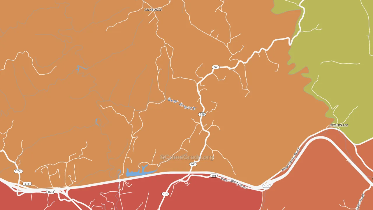 Stillwater, KY Map of Theft Rates