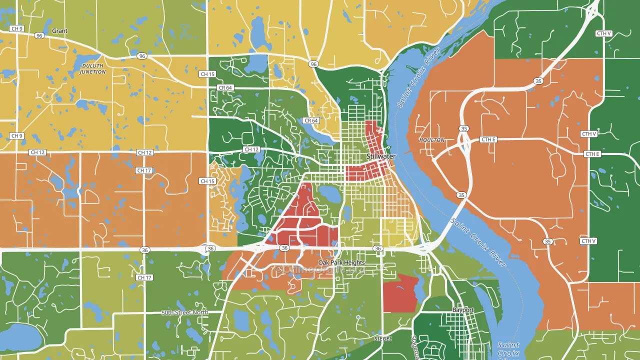 Stillwater, MN Map of Theft Rates