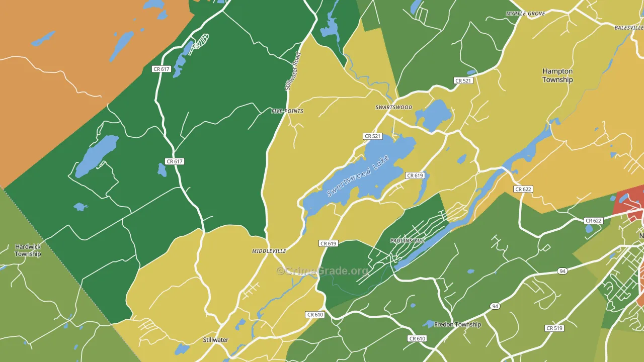 Stillwater, NJ Map of Theft Rates
