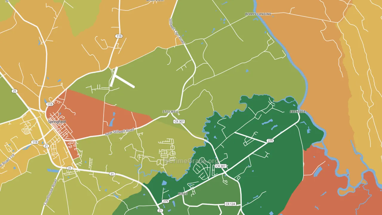 Stillwell, GA Map of Theft Rates