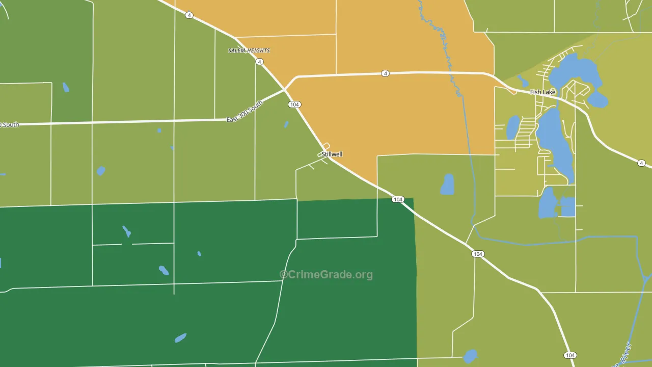 Stillwell, IN Map of Theft Rates