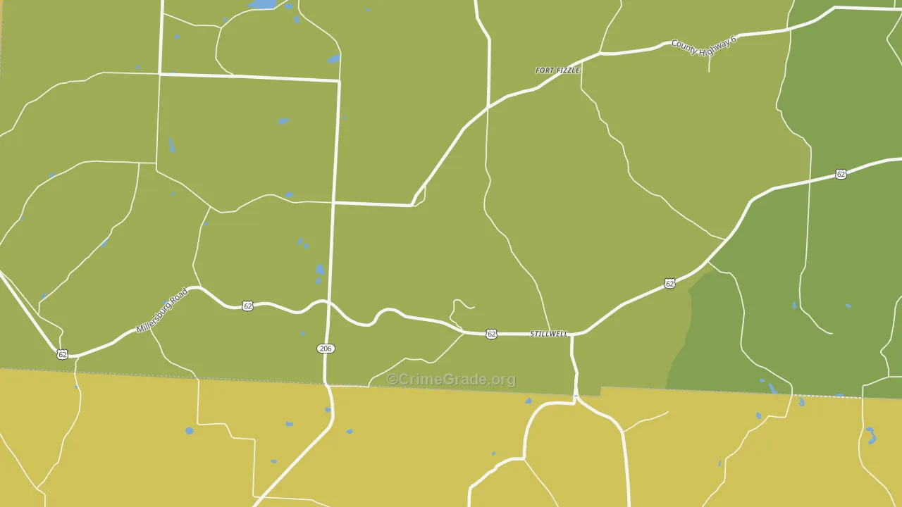 Stillwell, OH Map of Theft Rates