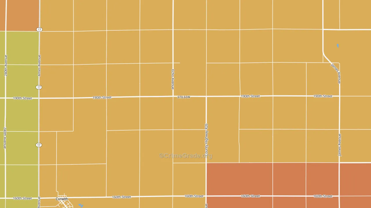 Stilson, IA Map of Theft Rates