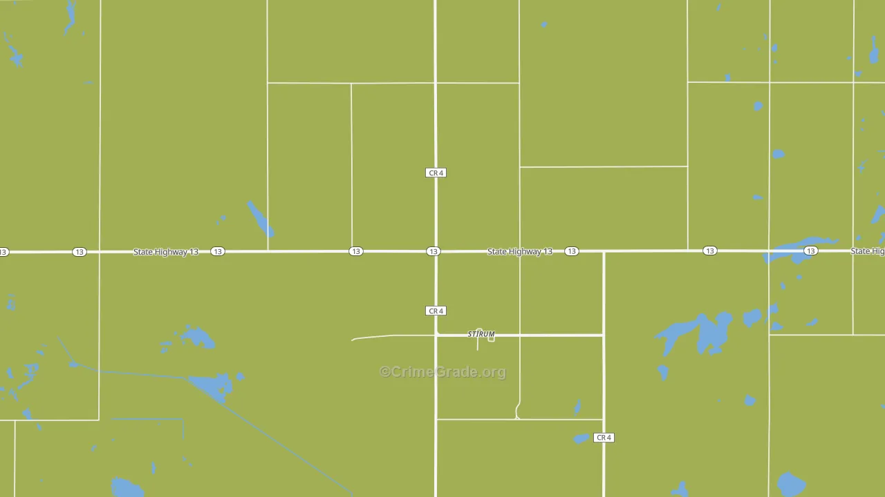 Stirum, ND Map of Theft Rates