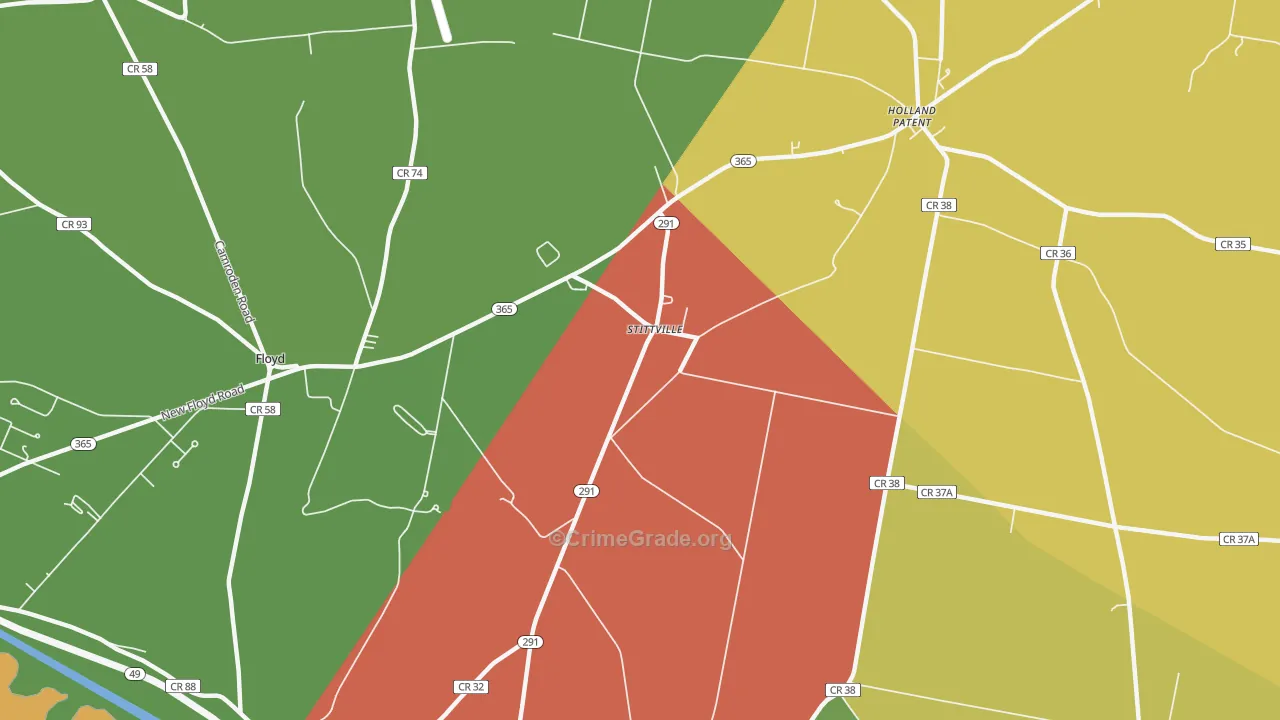 Stittville, NY Map of Theft Rates