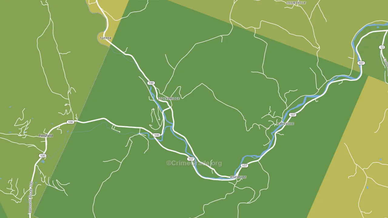 Stockbridge, VT Map of Theft Rates