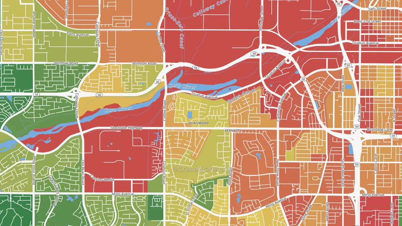 Stockdale Greens, Bakersfield, CA Map of Theft Rates