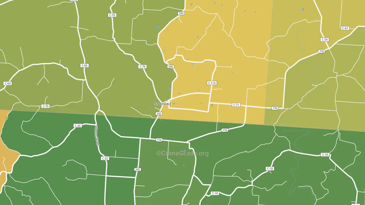 Stockdale, OH Map of Theft Rates