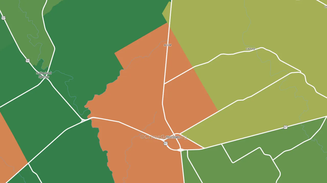 Stockdale, TX Map of Theft Rates