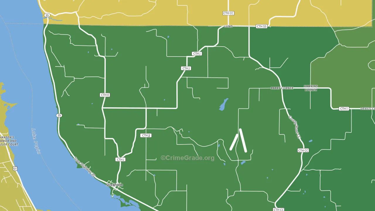 Stockholm, WI Map of Theft Rates
