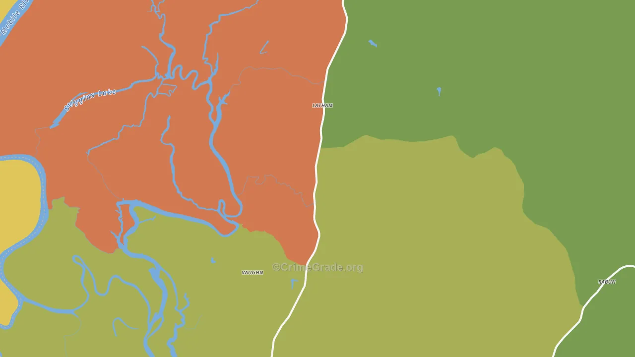 Stockton, AL Map of Theft Rates