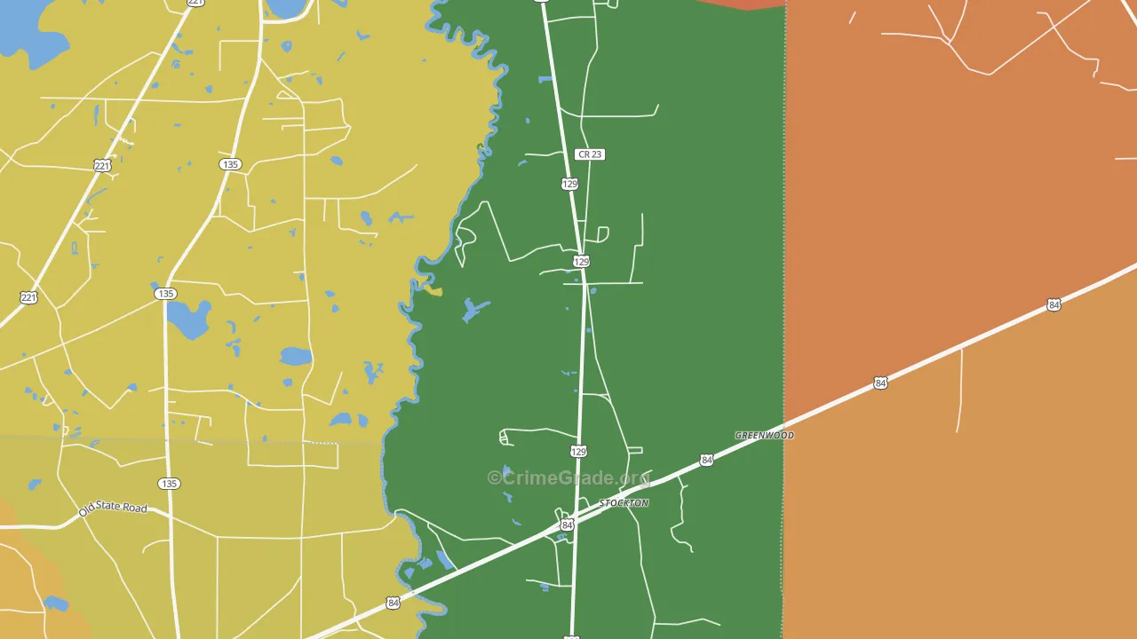 Stockton, GA Map of Theft Rates