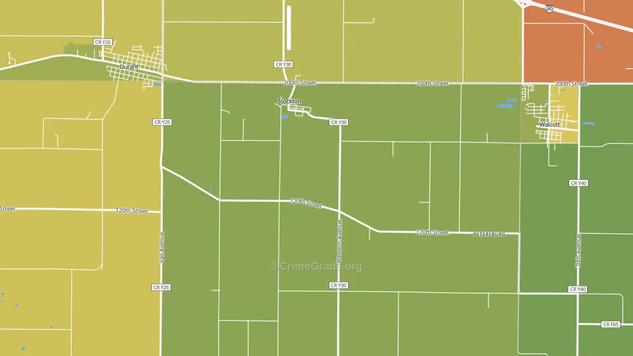 Stockton, IA Map of Theft Rates