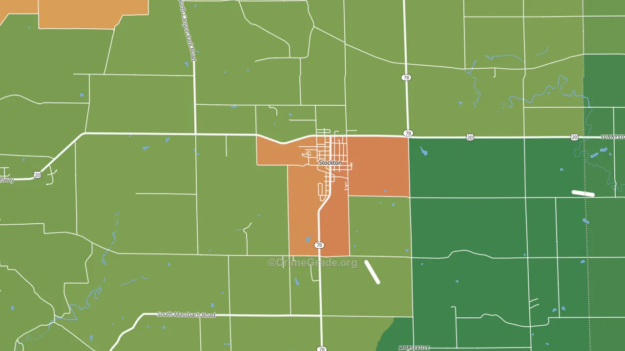 Stockton, IL Map of Theft Rates