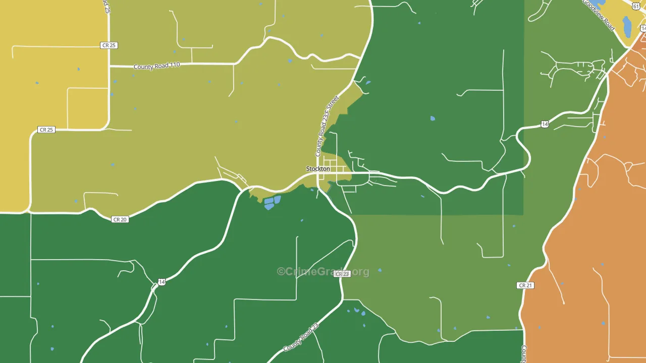 Stockton, MN Map of Theft Rates