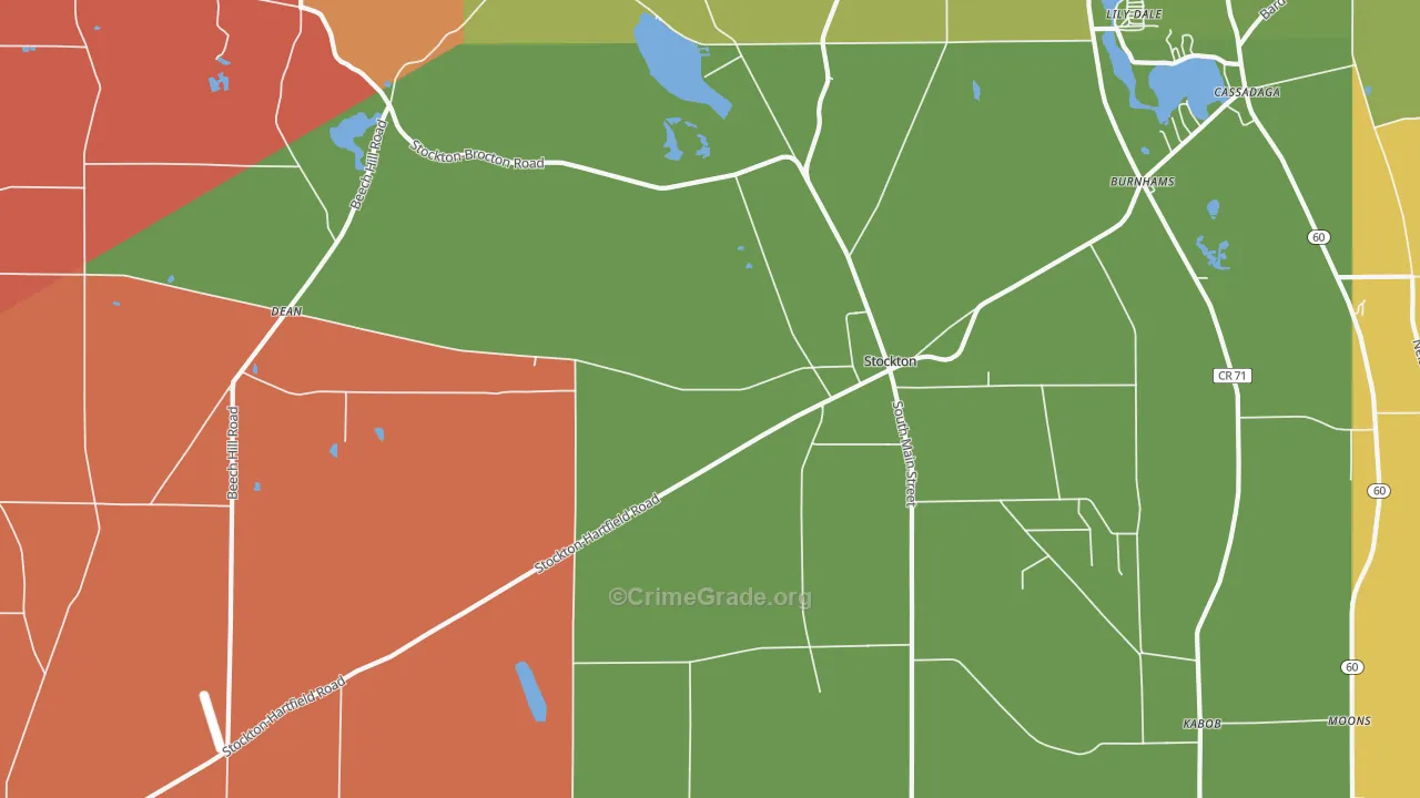 Stockton, NY Map of Theft Rates