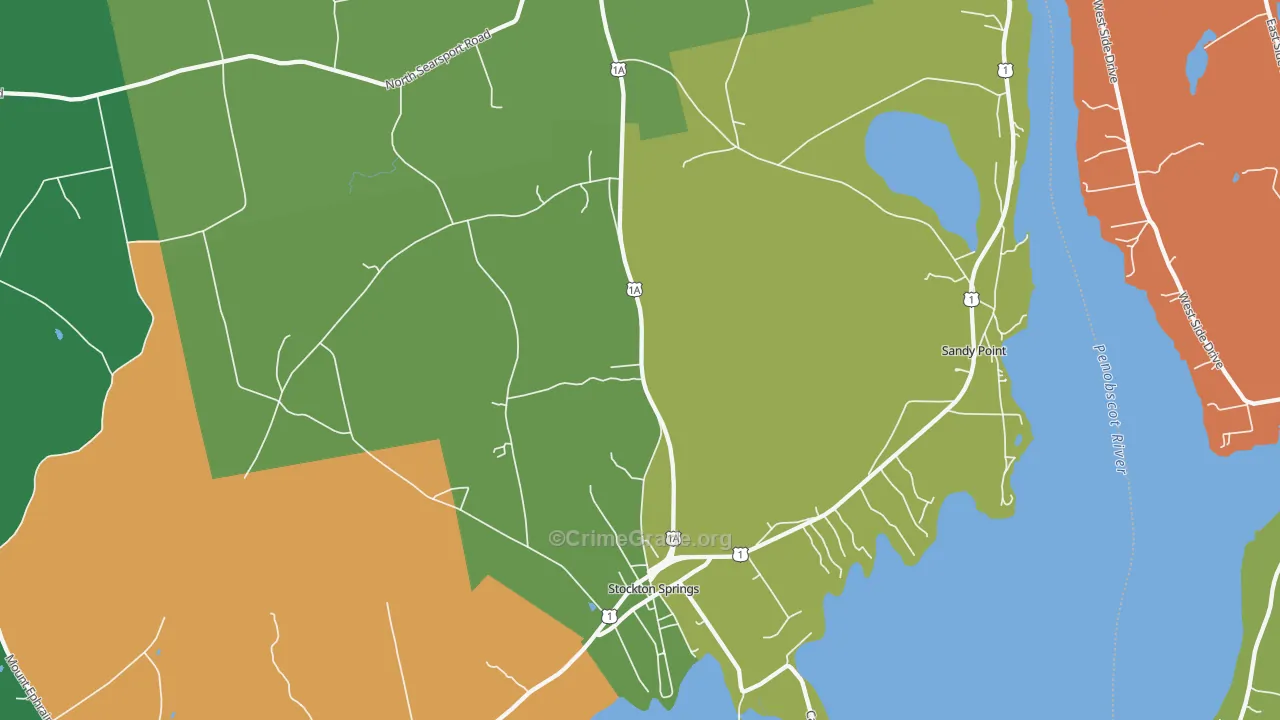 Stockton Springs, ME Map of Theft Rates
