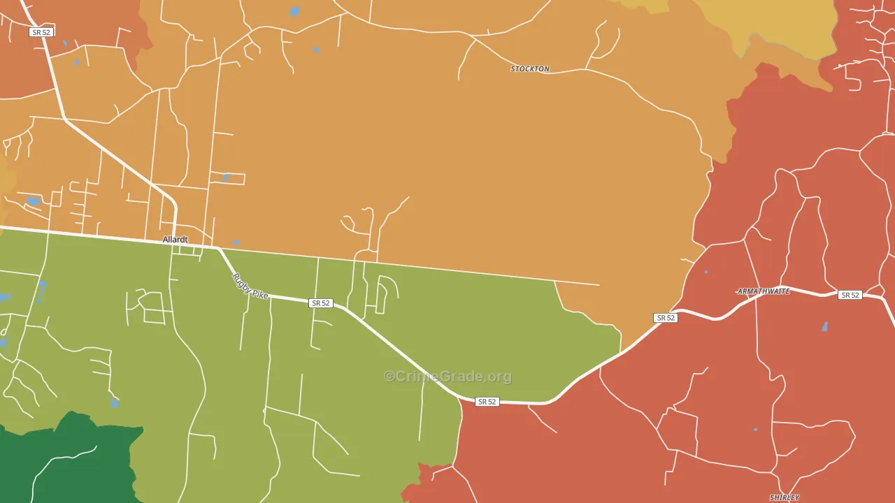 Stockton, TN Map of Theft Rates