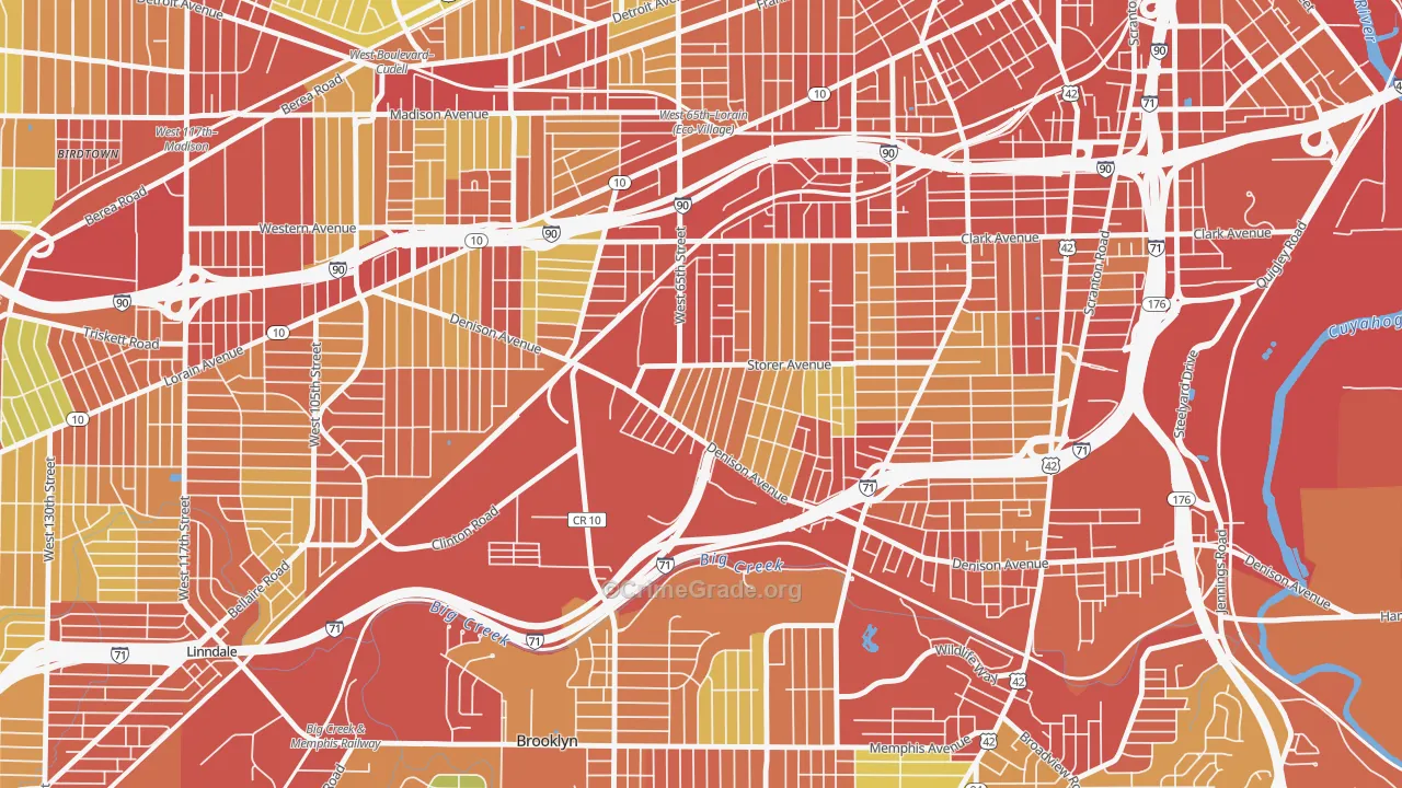 Stockyards, Cleveland, OH Map of Theft Rates