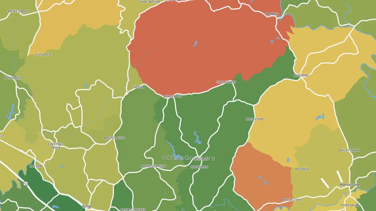Stokes County, NC Map of Theft Rates