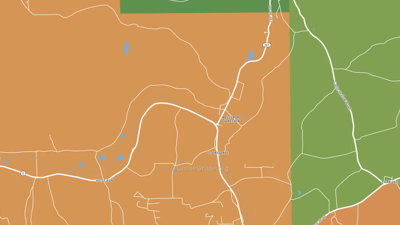 Stokesdale, PA Map of Theft Rates