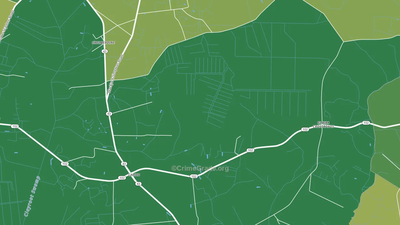 Stokestown, NC Map of Theft Rates