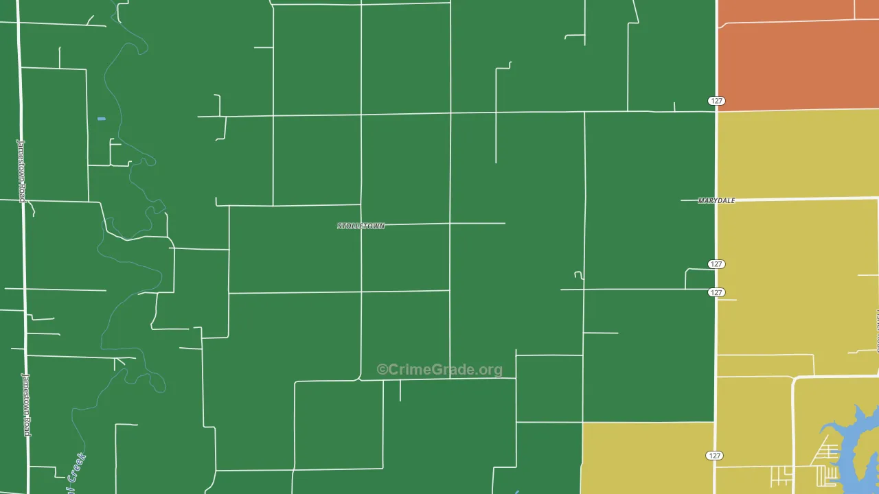 Stolletown, IL Map of Theft Rates