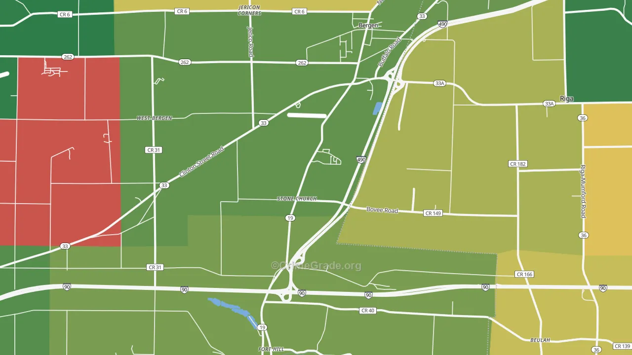 Stone Church, NY Map of Theft Rates