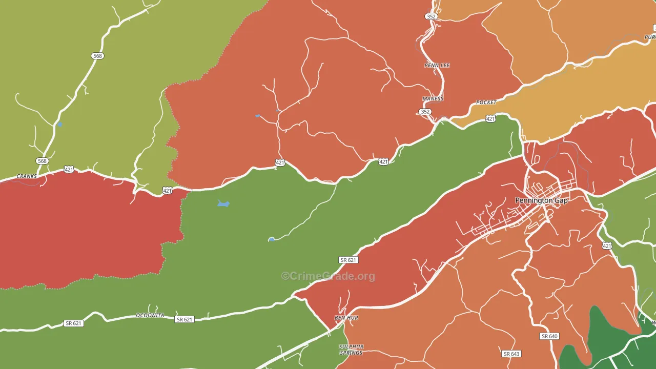 Stone Creek, VA Map of Theft Rates