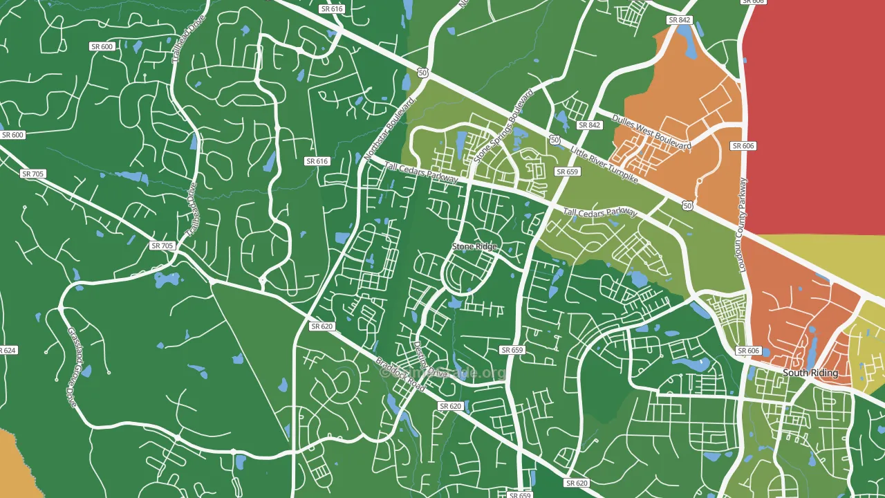 Stone Ridge, VA Map of Theft Rates