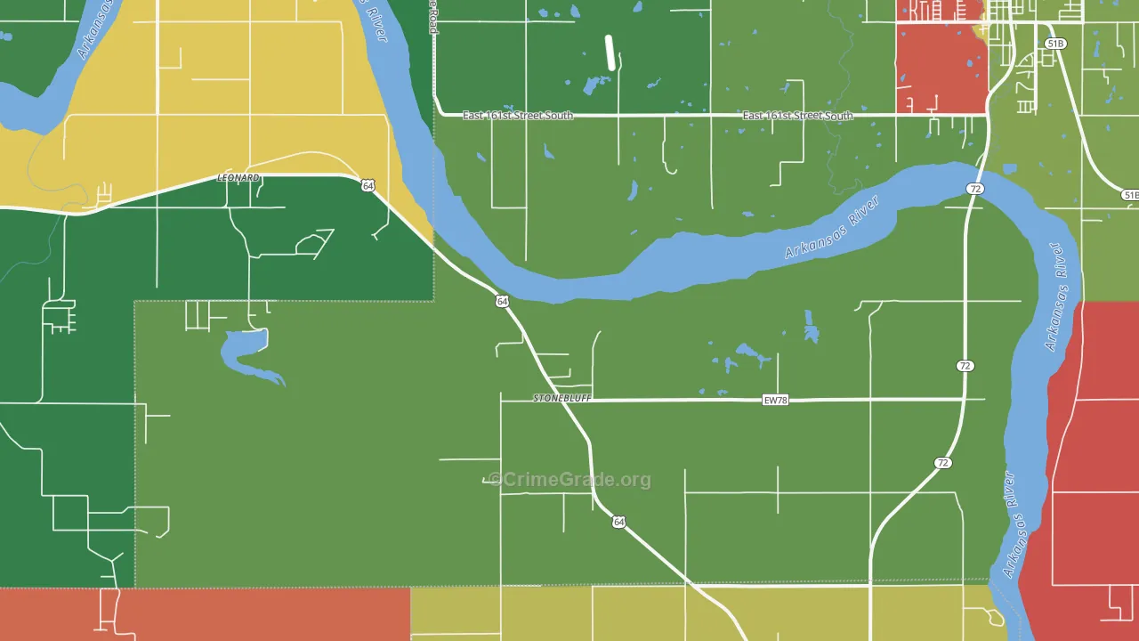 Stonebluff, OK Map of Theft Rates