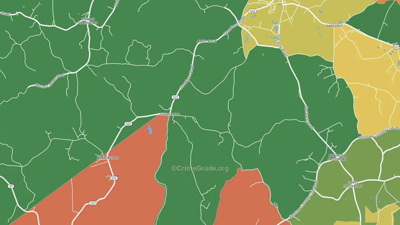Stoneboro, SC Map of Theft Rates