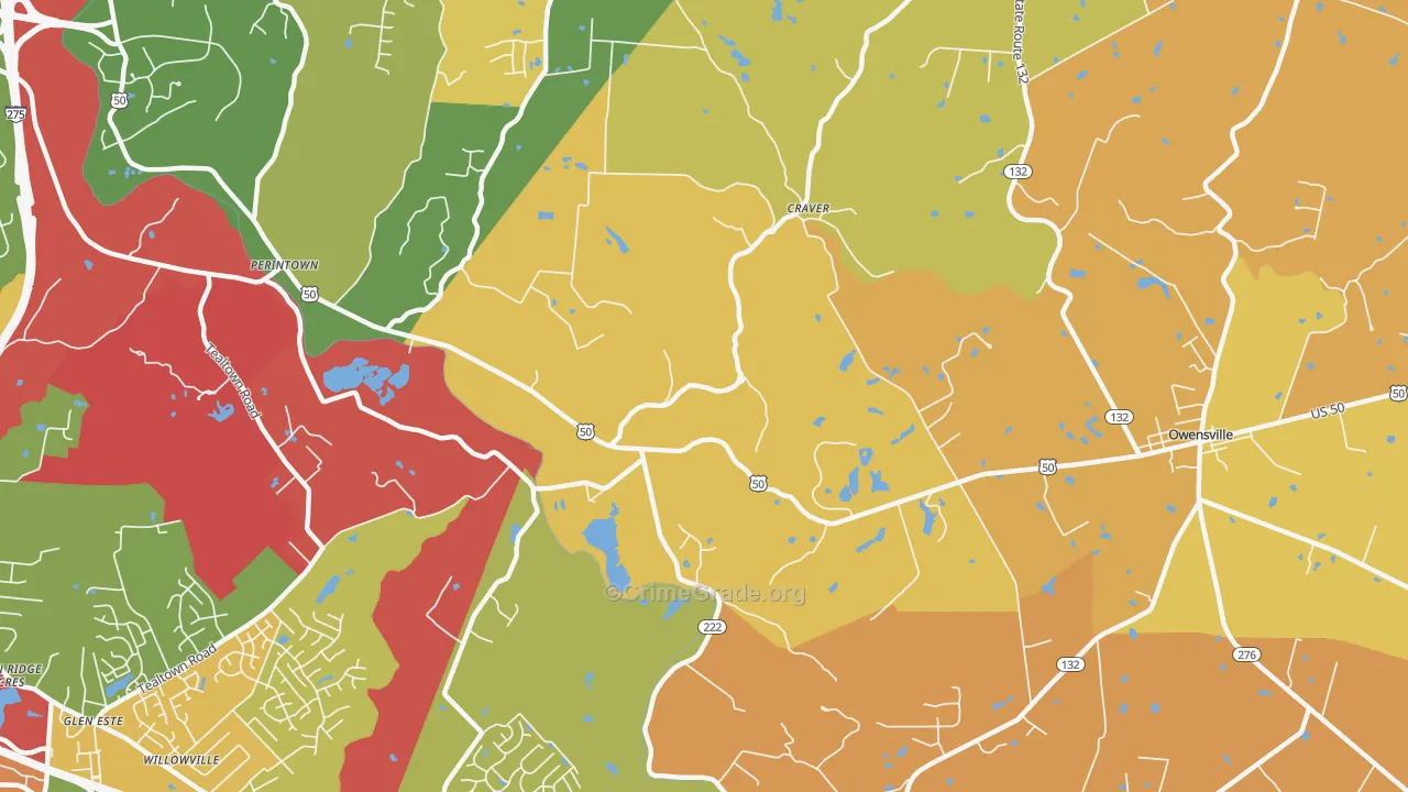 Stonelick, OH Map of Theft Rates
